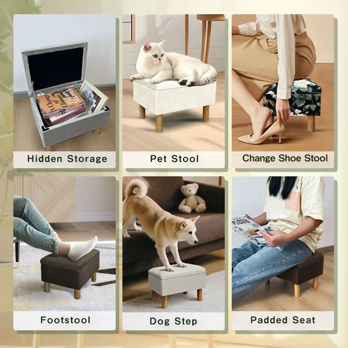 Multifunctional Storage Ottoman With Hidden Lid from PriceLows™