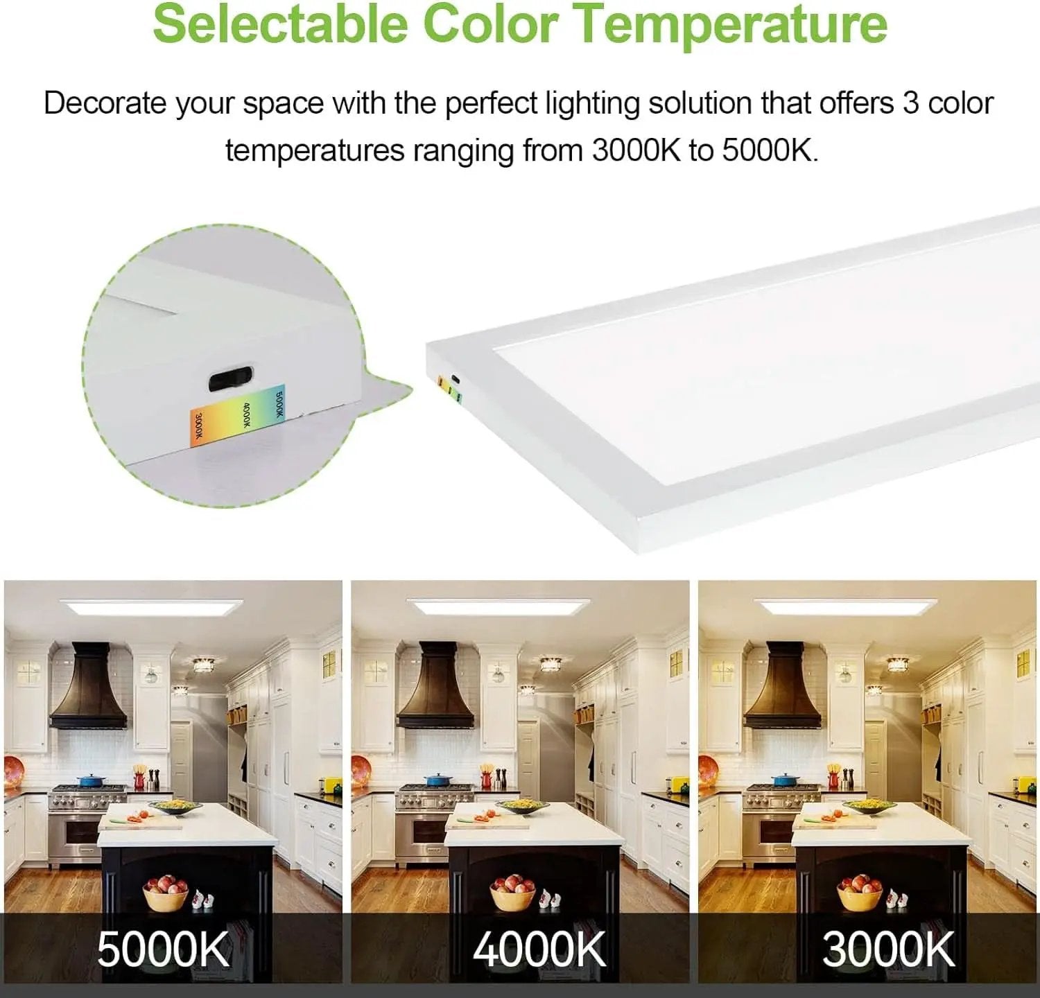 1X4 Ft Led Flat Panel Light Dimmable Selectable Color Temperature Ultra Slim Flush Mount Ceiling Lamp 4800 Lm 48W 2 Pack from PriceLows™