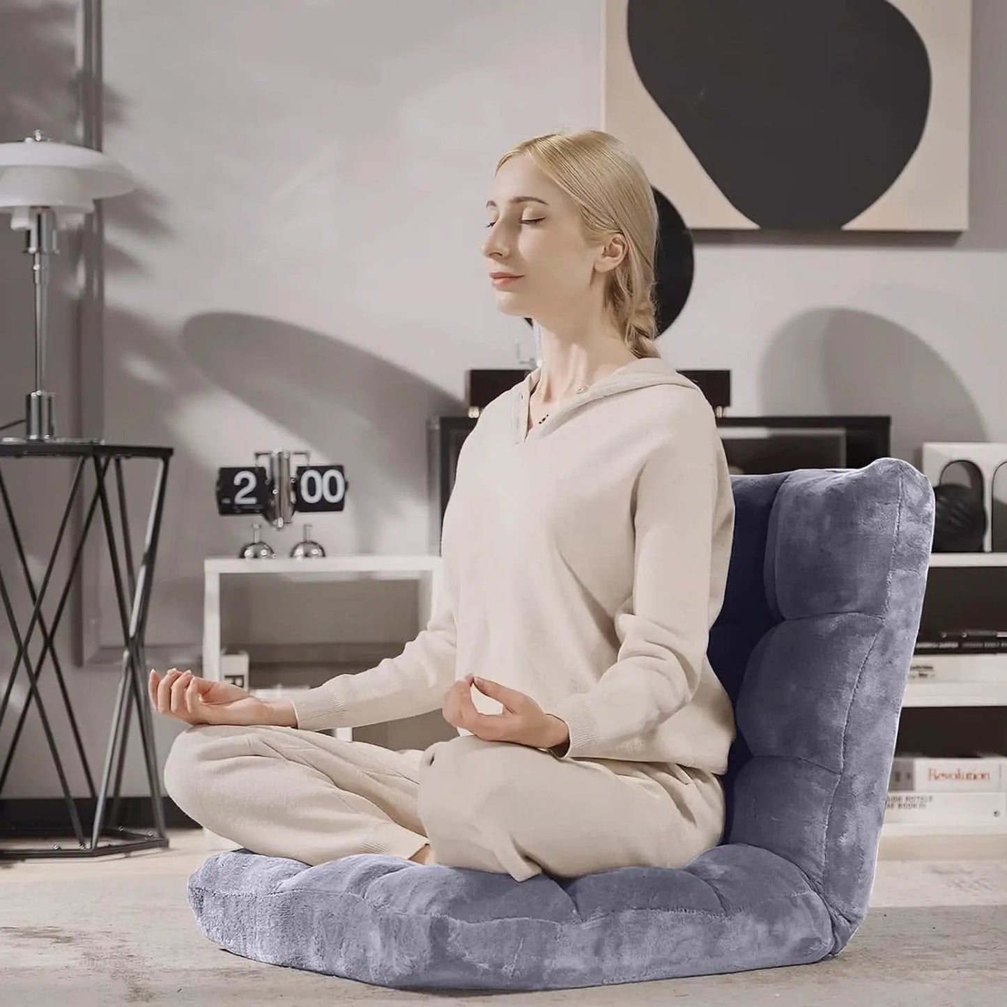 Grey Floor Chair With Back Support 14 Position Adjustable from PriceLows™