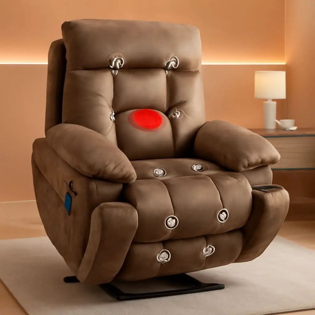 Large Power Recliner With Massage And USB Charging from PriceLows™