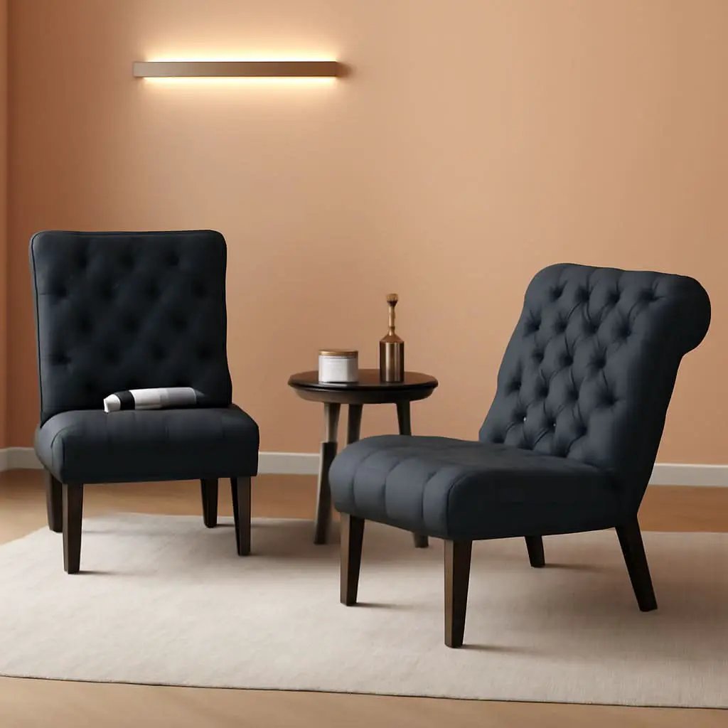 Gray Accent Chair With Wood Legs For Living Room Decor from PriceLows™