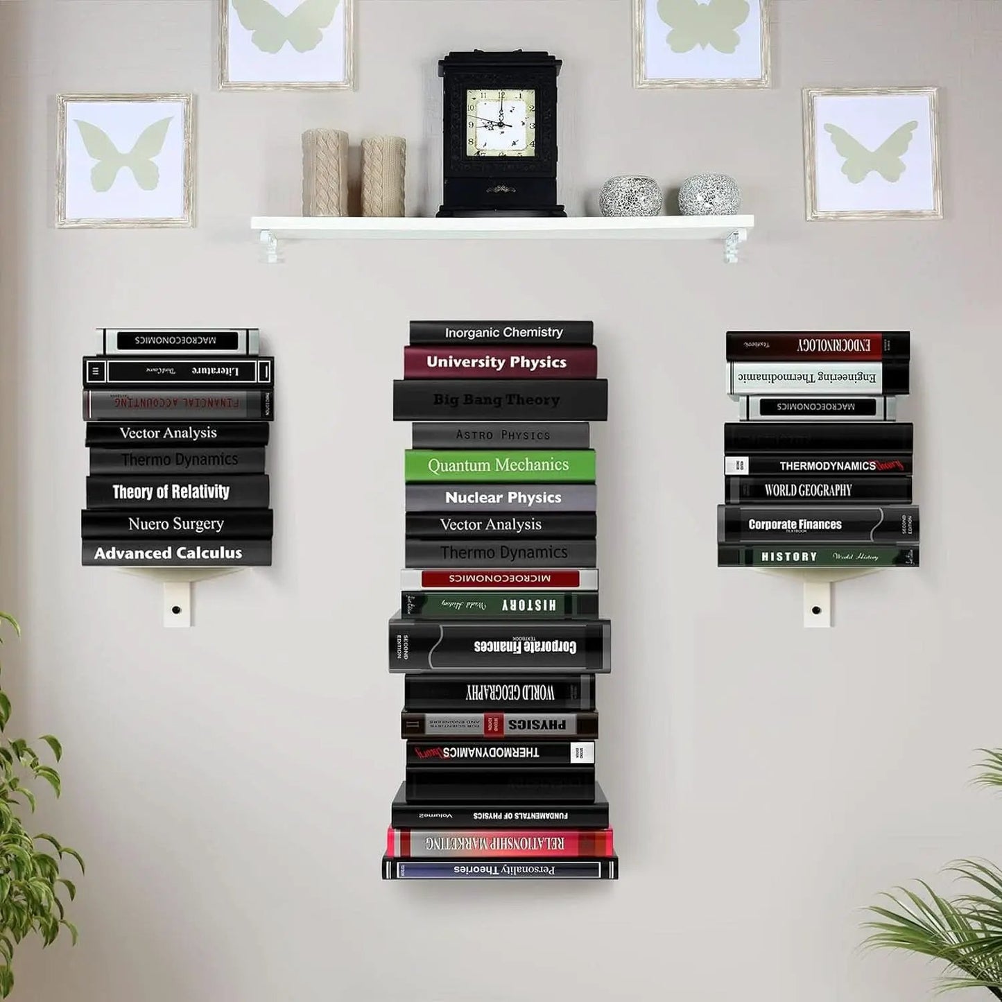 Invisible Floating Bookshelf Wall Mounted 8 Tier White from PriceLows™