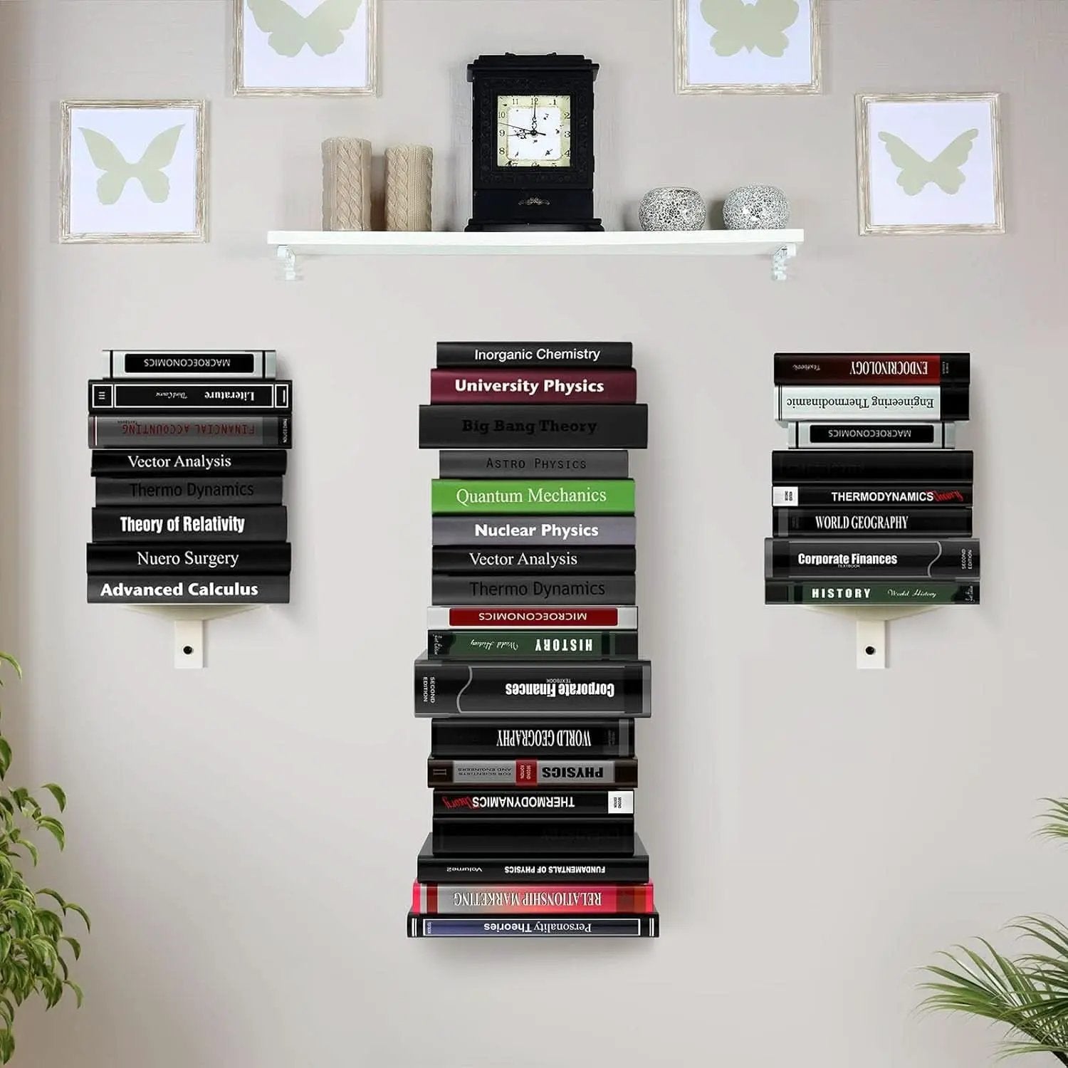 Invisible Floating Bookshelf Wall Mounted 8 Tier White from PriceLows™