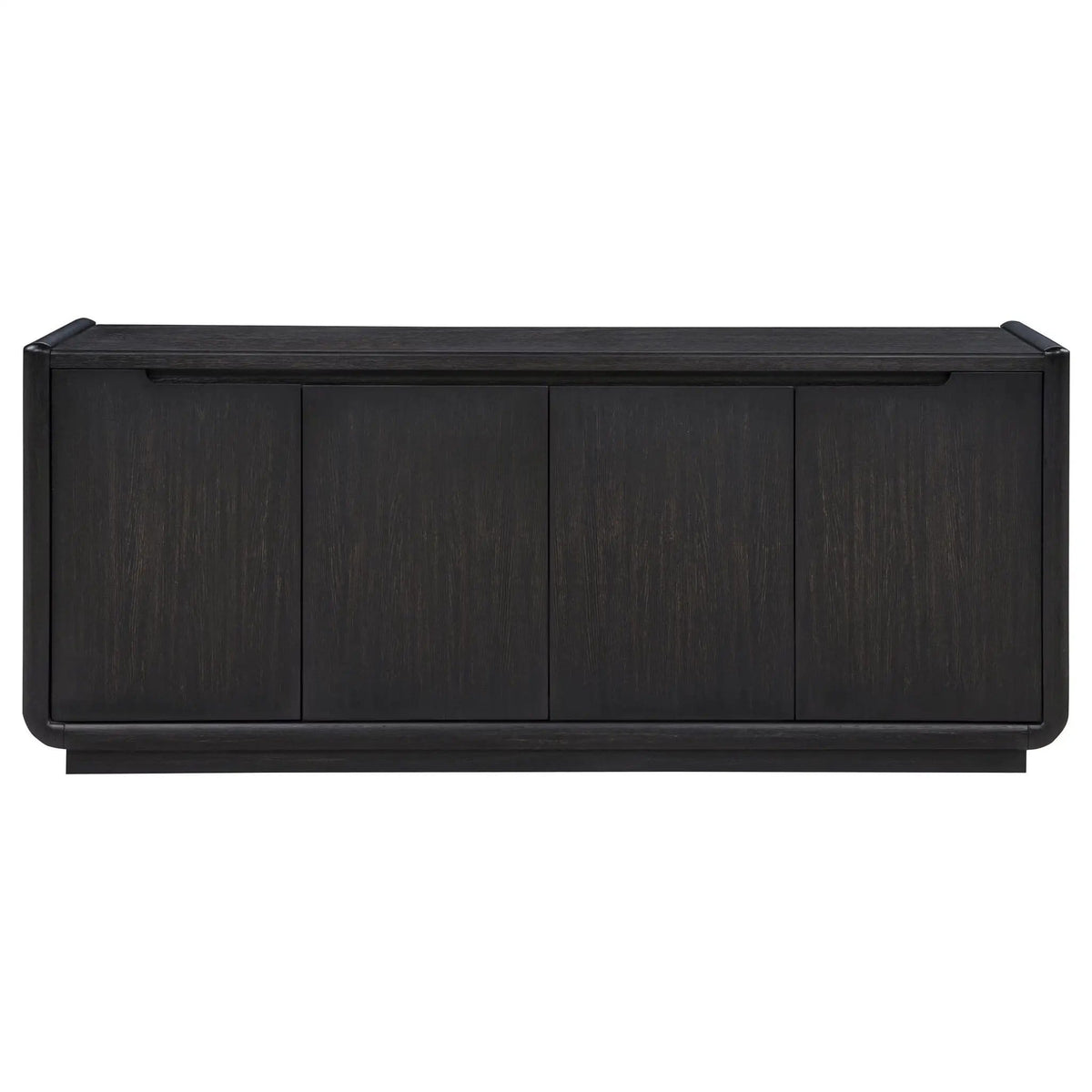 Leandro 72-inch 4-door TV Stand Media Console Burnished | 72 x 18 x 30.25 in | Engineered Wood & Veneer | Black