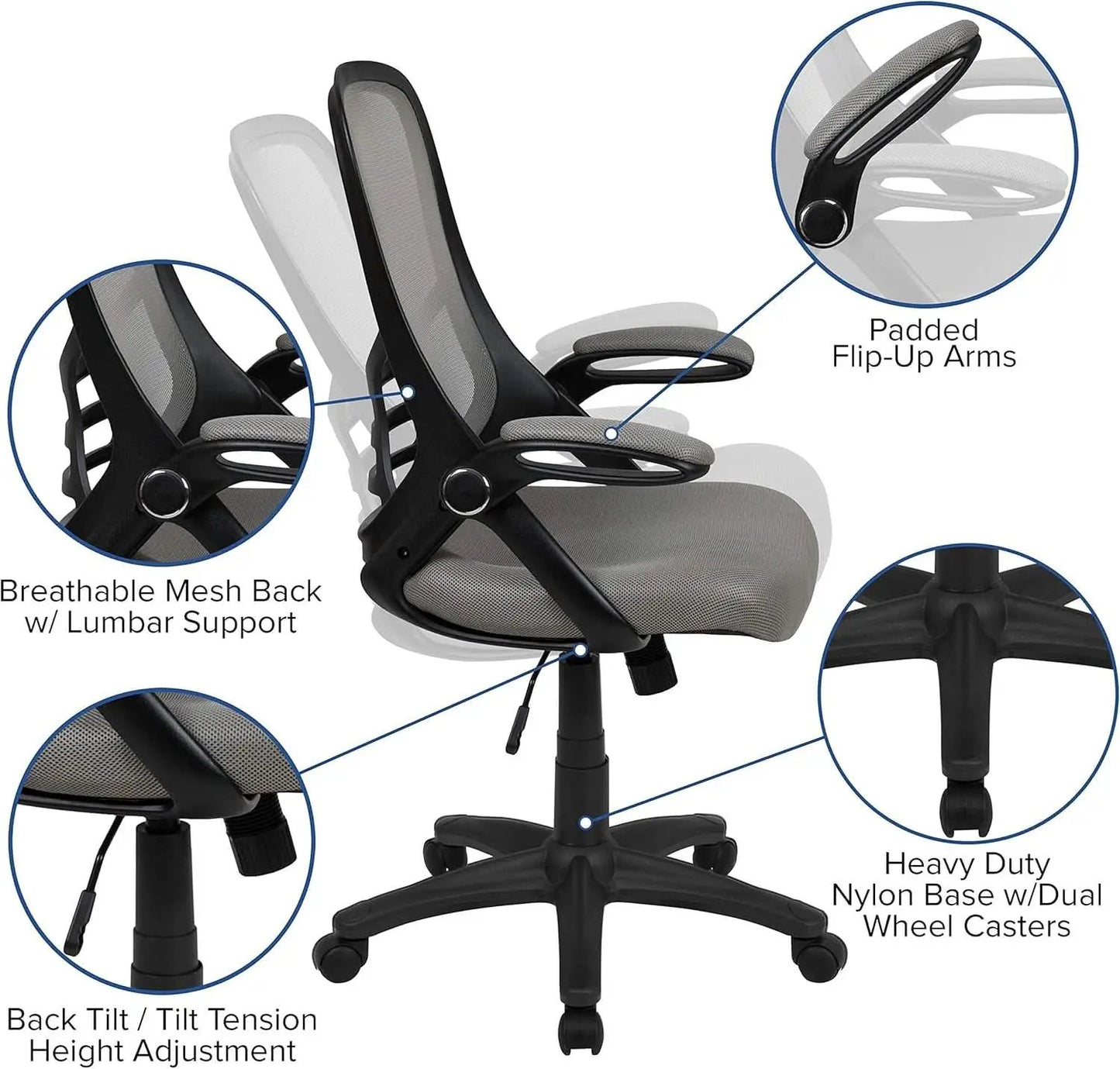 Porter High Back Swivel Office Chair With Lumbar Support from PriceLows™
