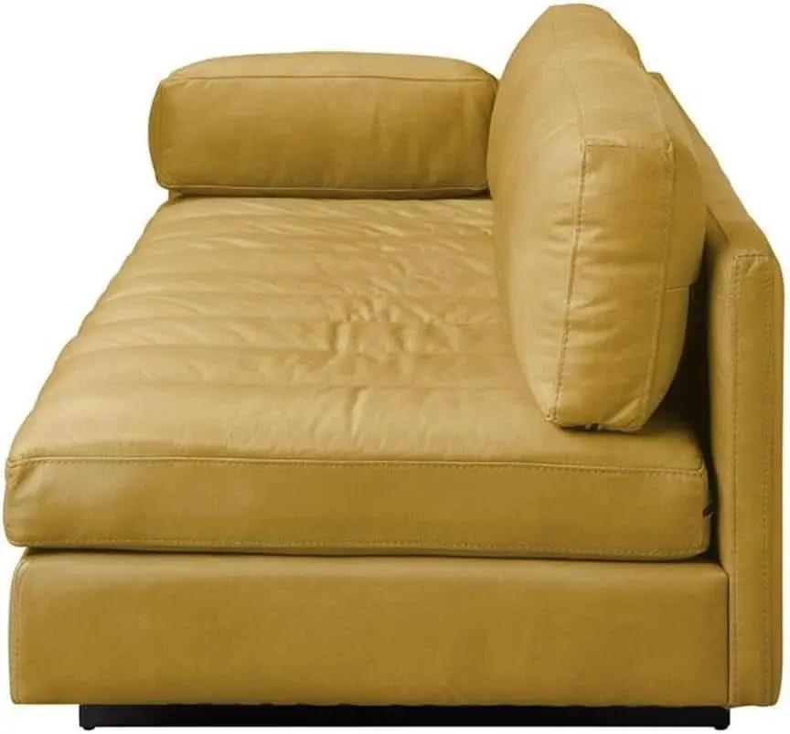 Radia Sofa With Pillow Yellow Turmeric Top Grain Leather from PriceLows™