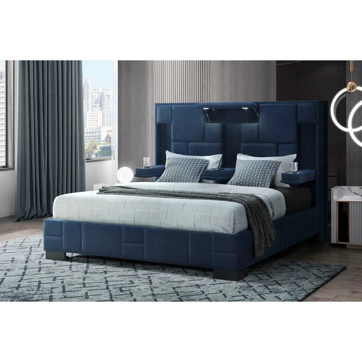 Yaris Bed | Fold-Down Armrests | Wireless Charging Station | Contemporary Style