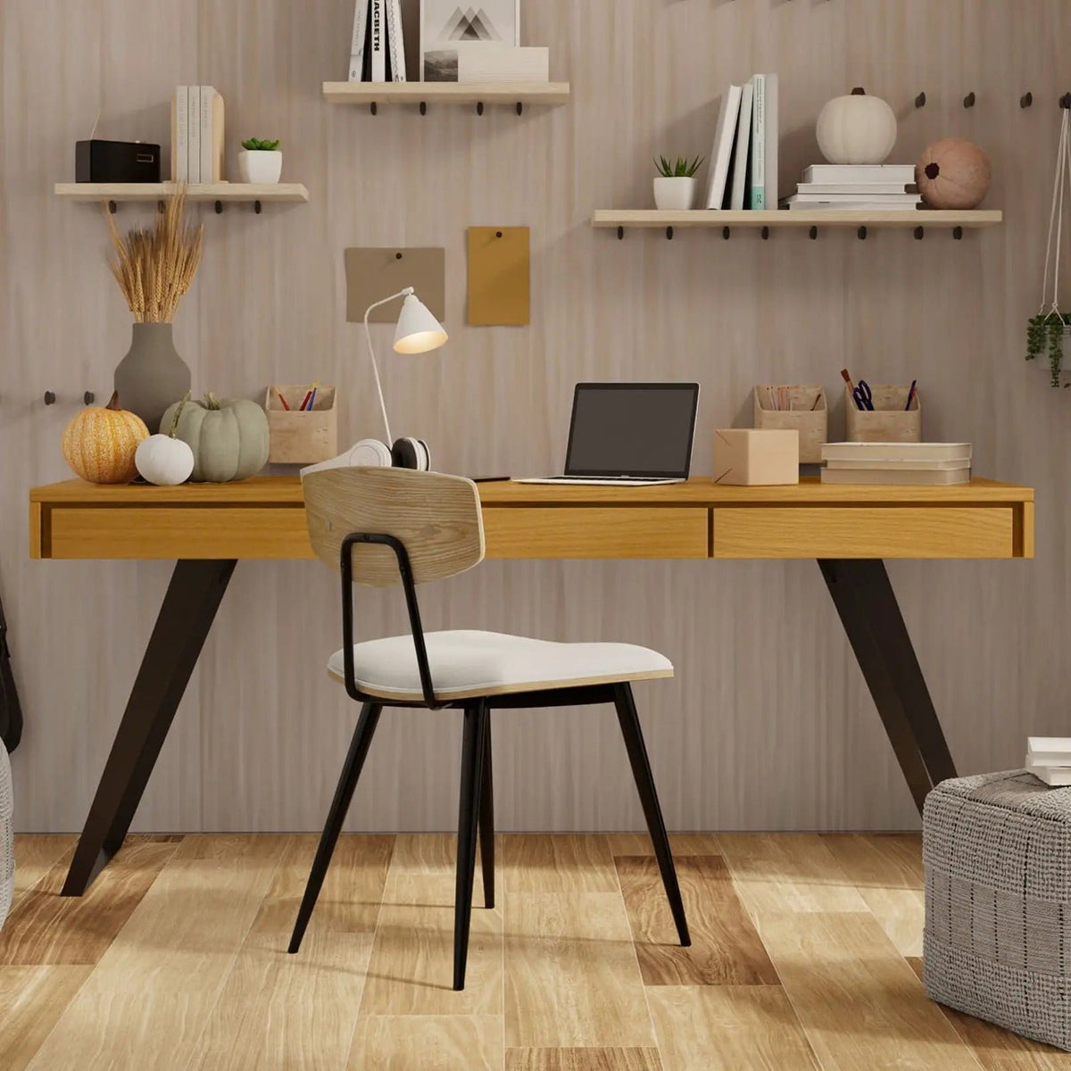 Lowry Handcrafted Desk | 5 Pieces | Metal | Home Office