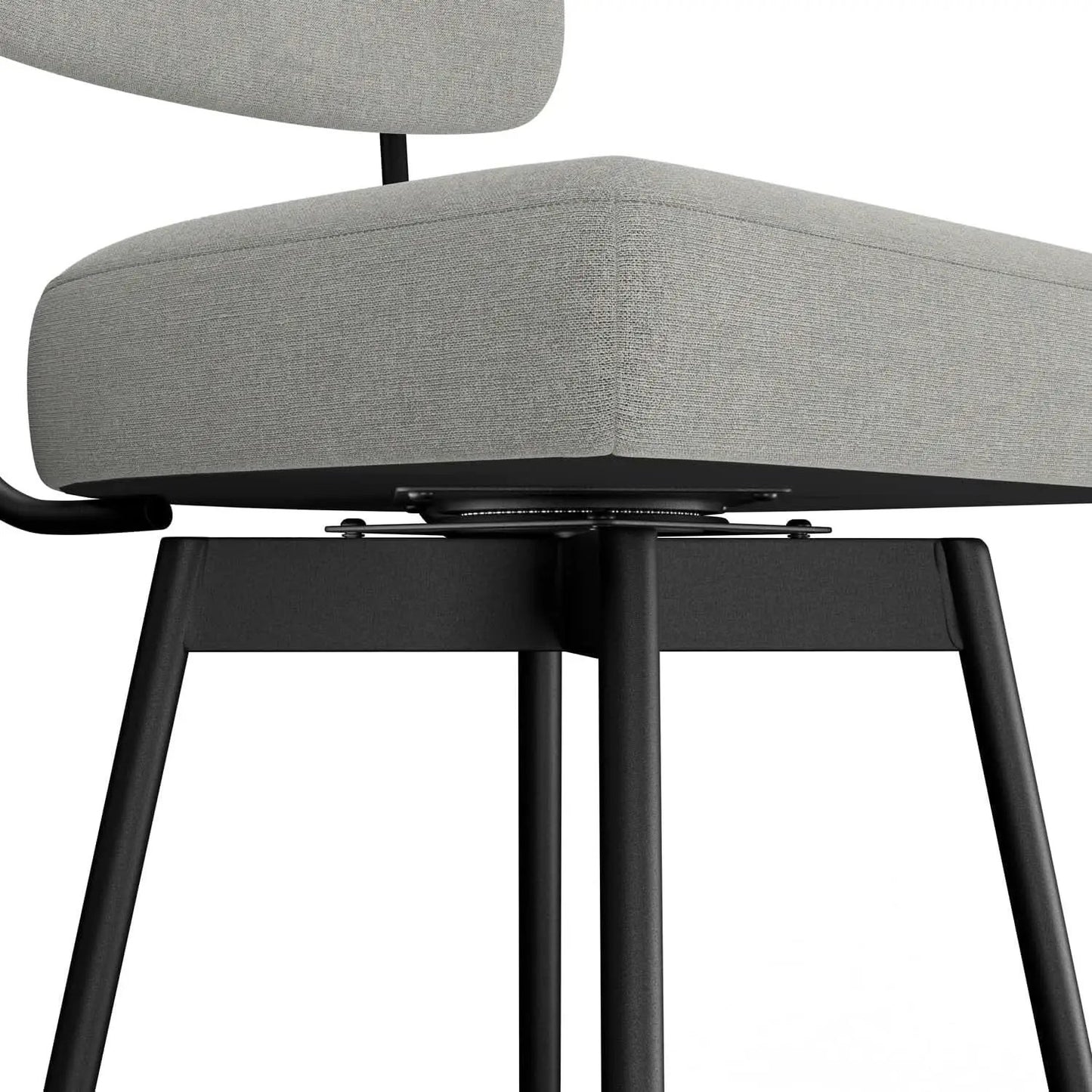 Giselle Swivel Bar Stools Set 2 29 Inch Upholstered Light Grey from PriceLows™