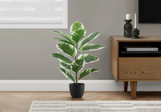 27" Tall, Artificial Plant, Rubber, Indoor, Faux, Fake, Table, Greenery, Potted | 21 x 20 x 26.5 in | Home Furniture | Black
