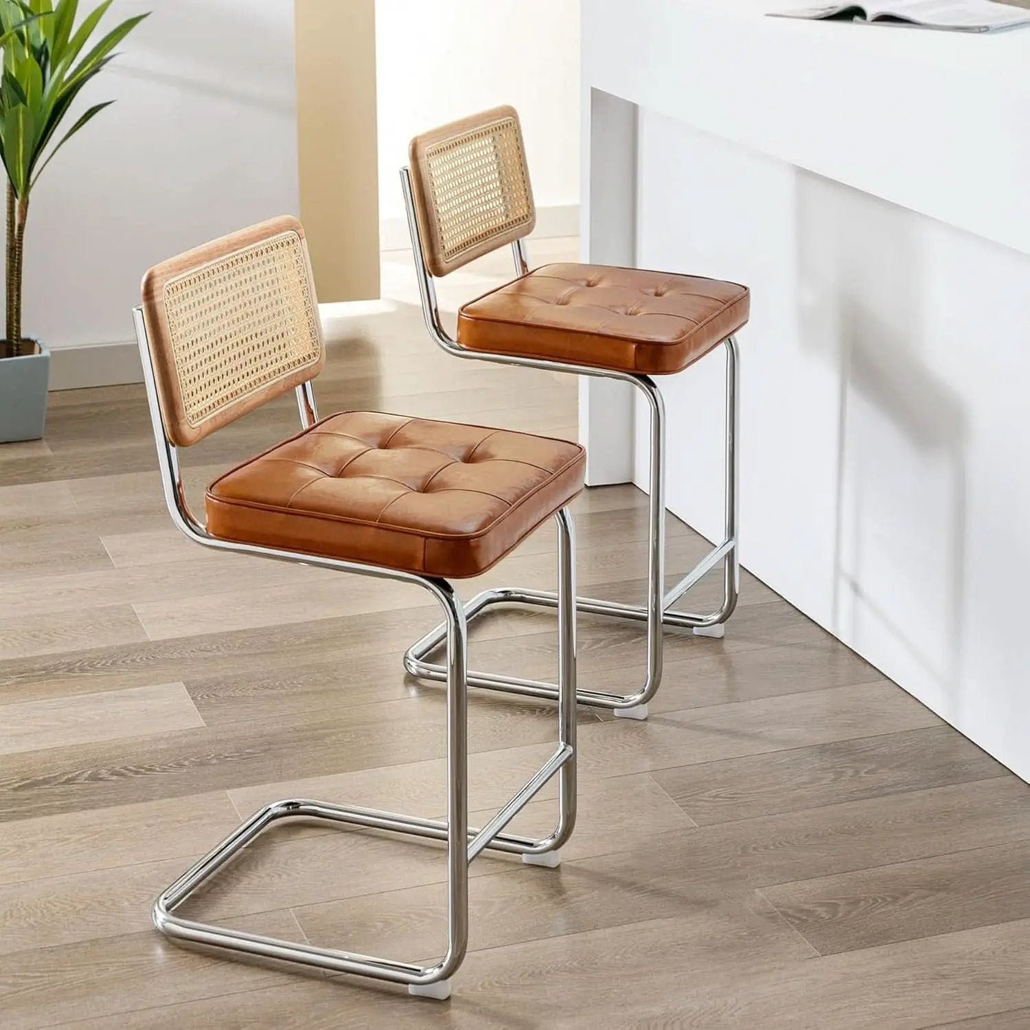 Modern Rattan Bar Stools Set of Two for Kitchens from PriceLows™