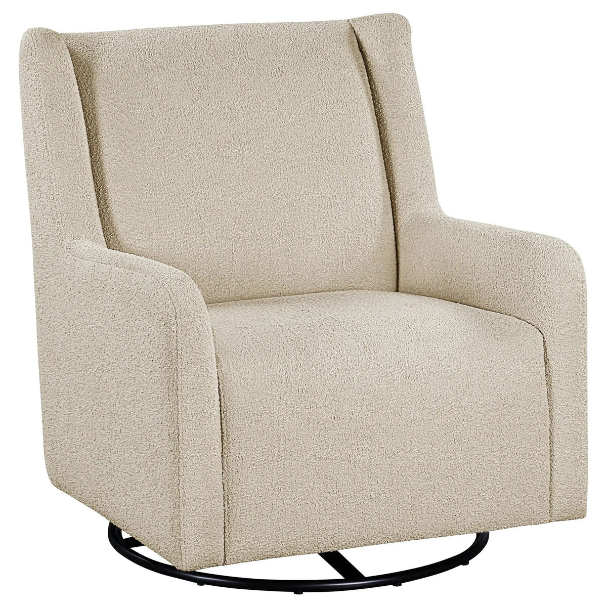 Serra Boucle Upholstered Swivel Glider Sandy Glider Chair | 30.25 x 35.5 x 35.75 in | Boucle & Fabric | Beige