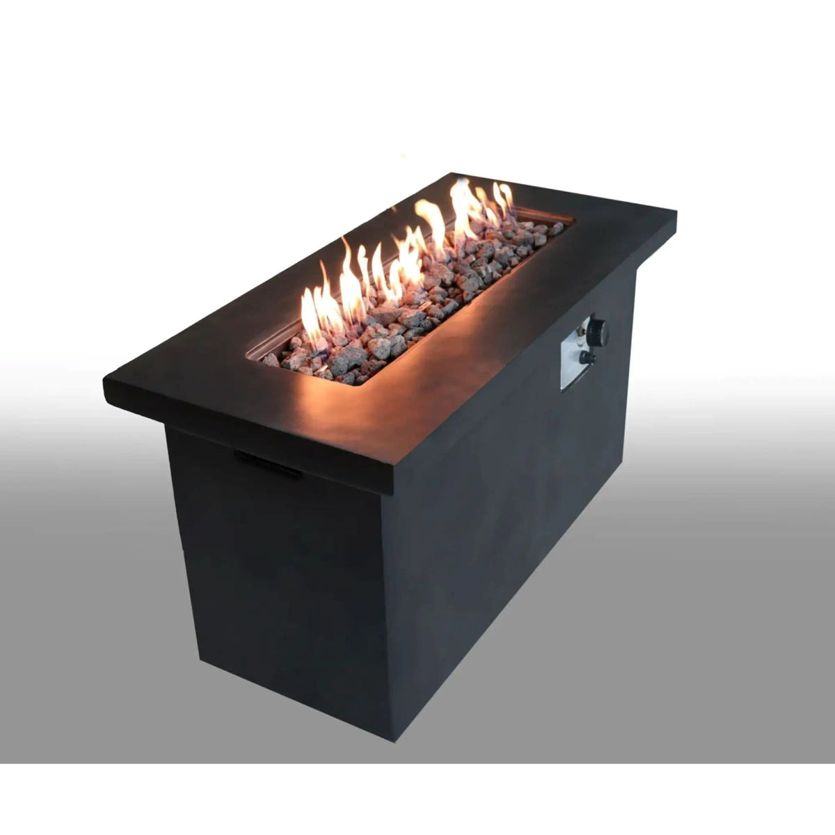 Propane / Gas Outdoor Fire Pit Table Durable Construction | 2 Pieces | Concrete & Stainless Steel | Outdoor Living