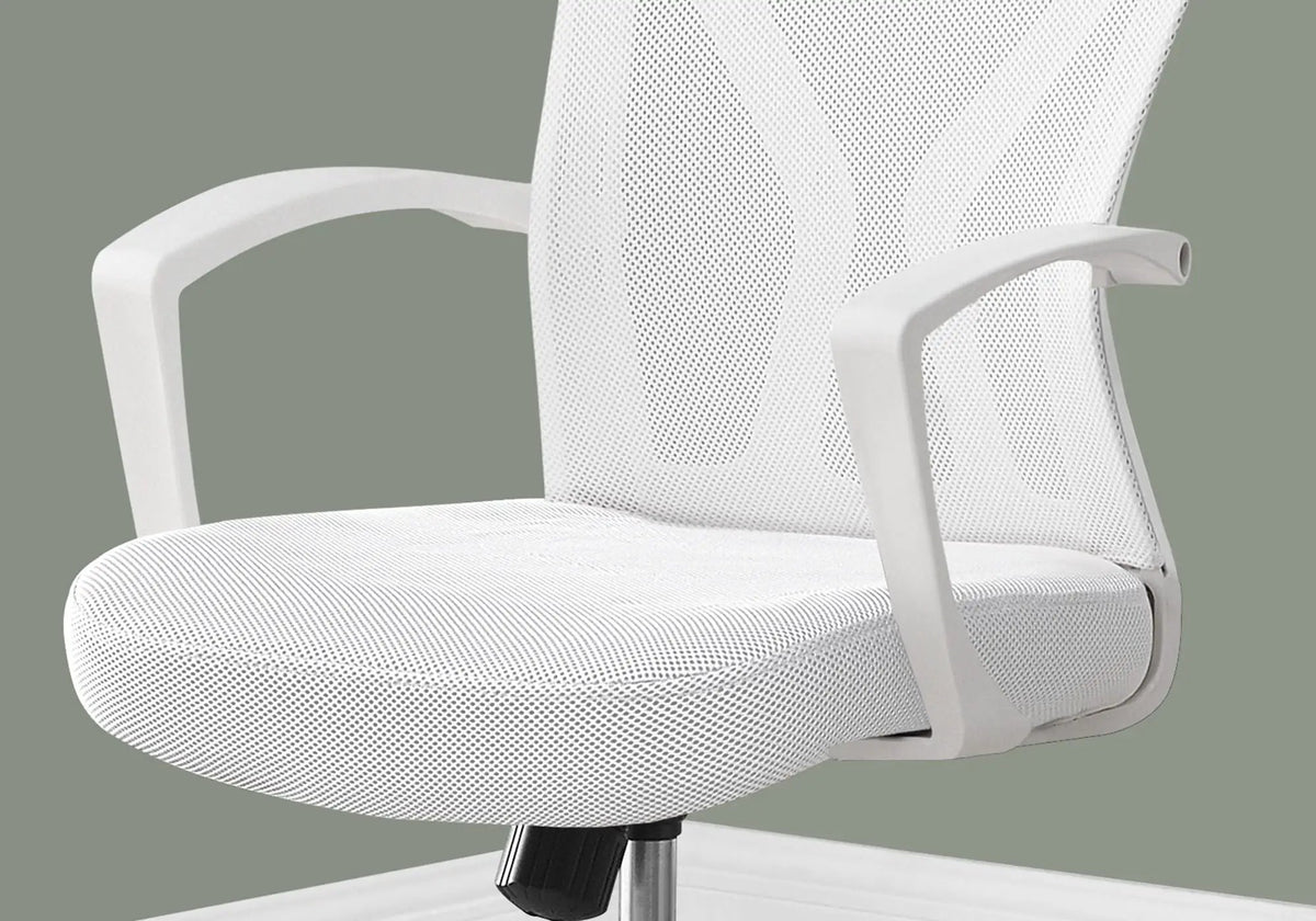 Mid-Back Office Chair | Adjustable Height Swivel | Curved Backrest | Breathable Fabric