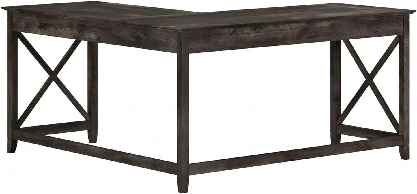 60 Inch L Shaped Desk Modern Farmhouse Home Office from PriceLows™