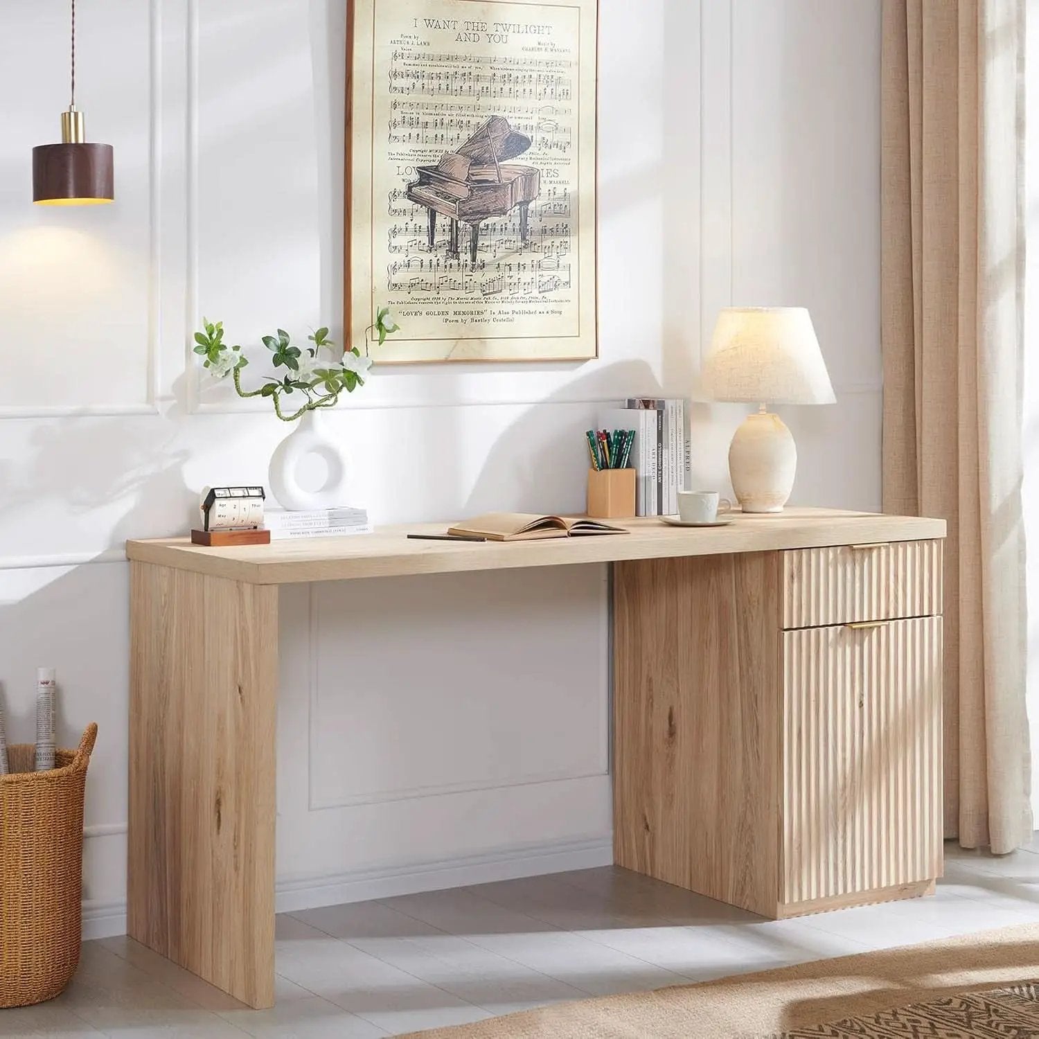 60 Inch Handcrafted Executive Desk With Generous Storage from PriceLows™