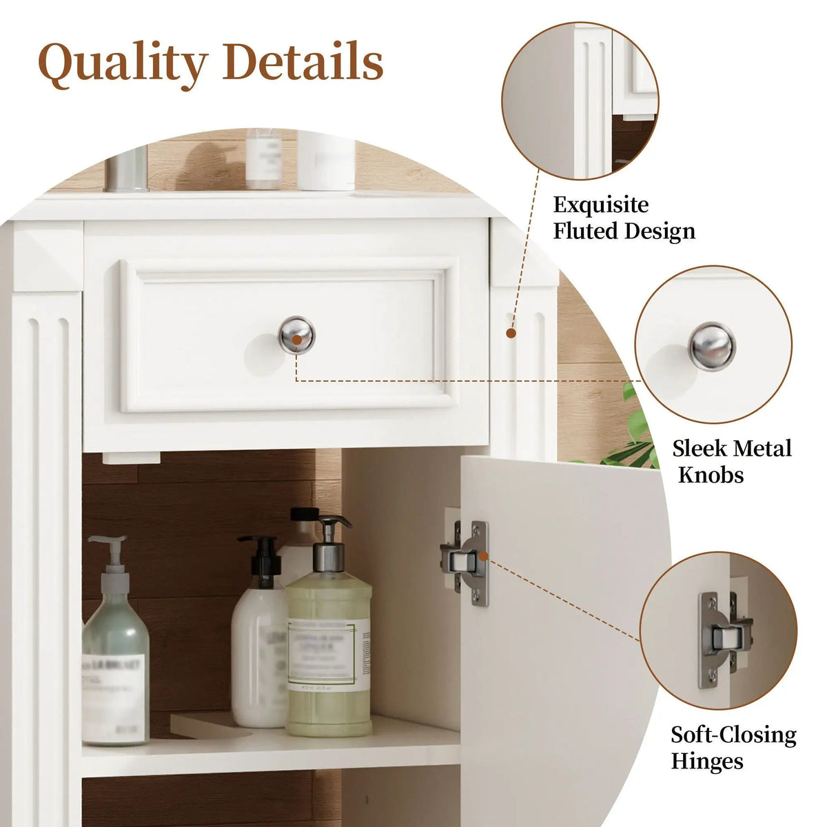 Bathroom Vanity | Solid Wood | Integrated Sink | Soft Closing Doors