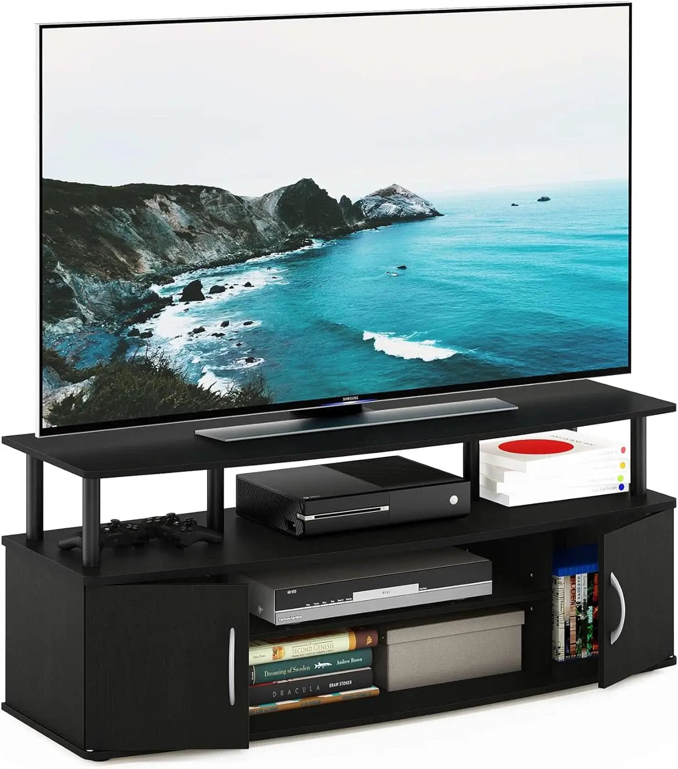 Jaya 55 Inch TV Entertainment Stand Blackwood Wood Cabinet from PriceLows™