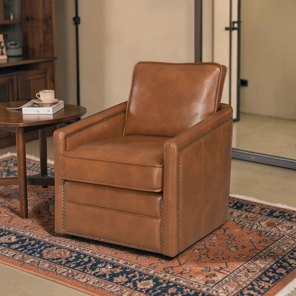 Rocha Aire Swivel Chair With Glider | 34 x 30 x 35 in | Wood | Home