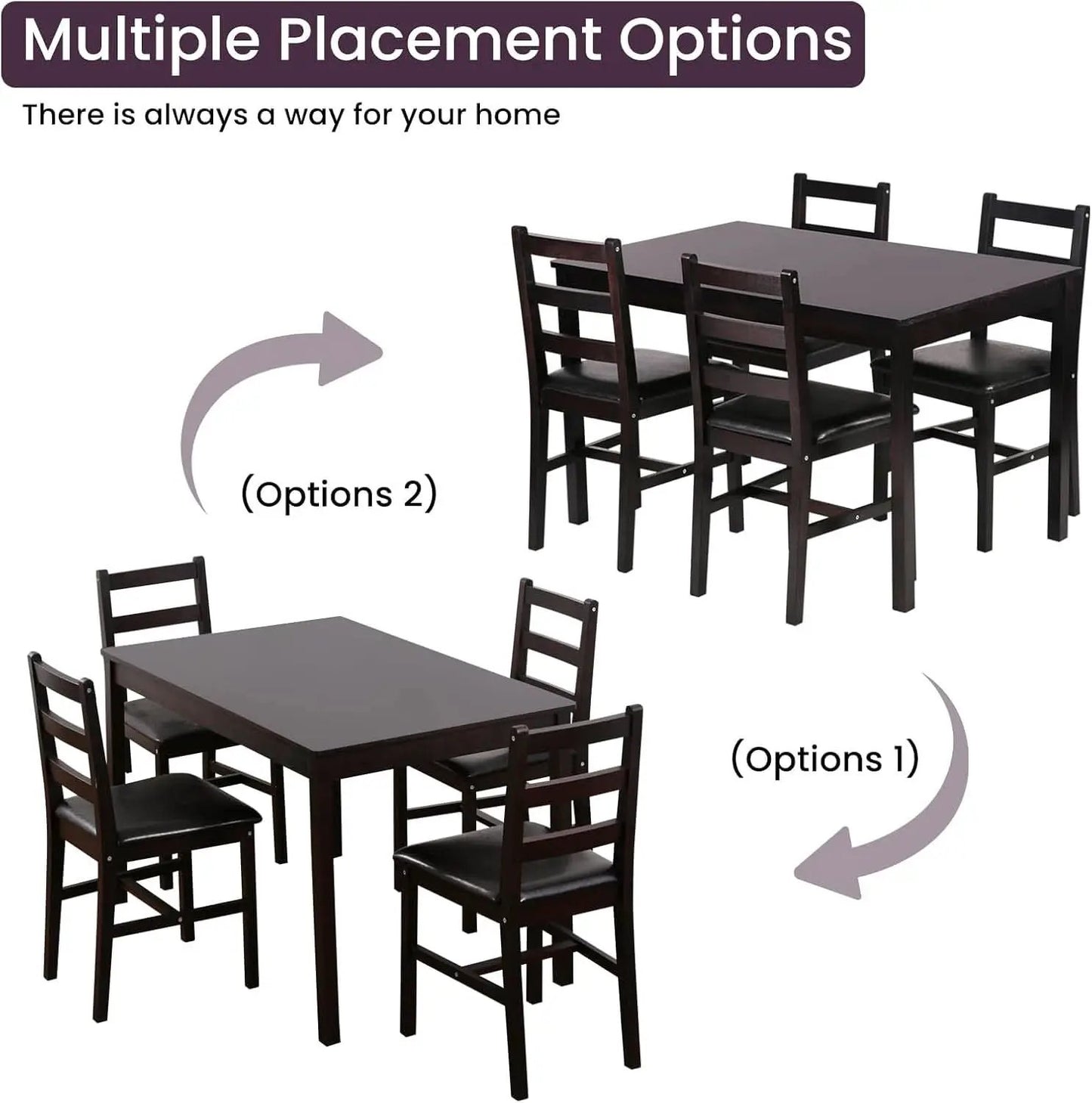 Brown Premium Five Piece Dining Table Set Apartment from PriceLows™