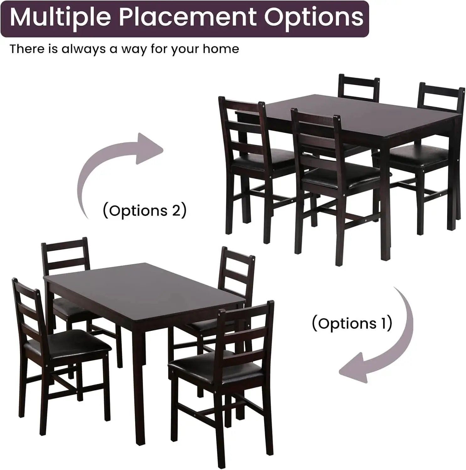Brown Premium Five Piece Dining Table Set Apartment from PriceLows™