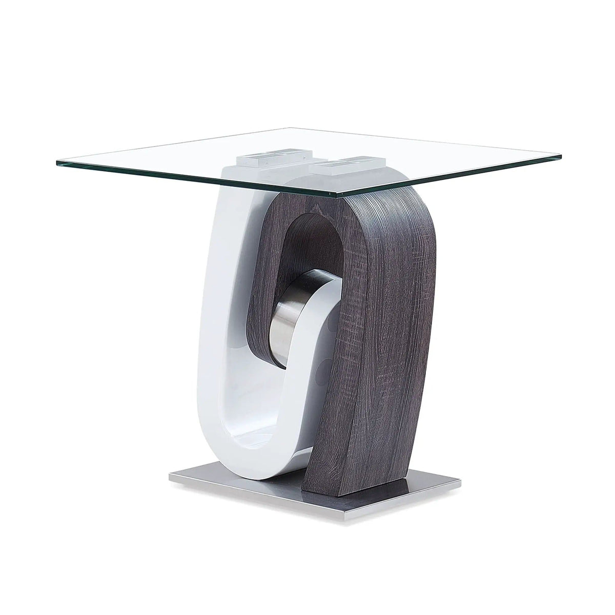 Rocky Table, Elegant Design | 2 Pieces | Solid Wood & Tempered Glass | Living Room