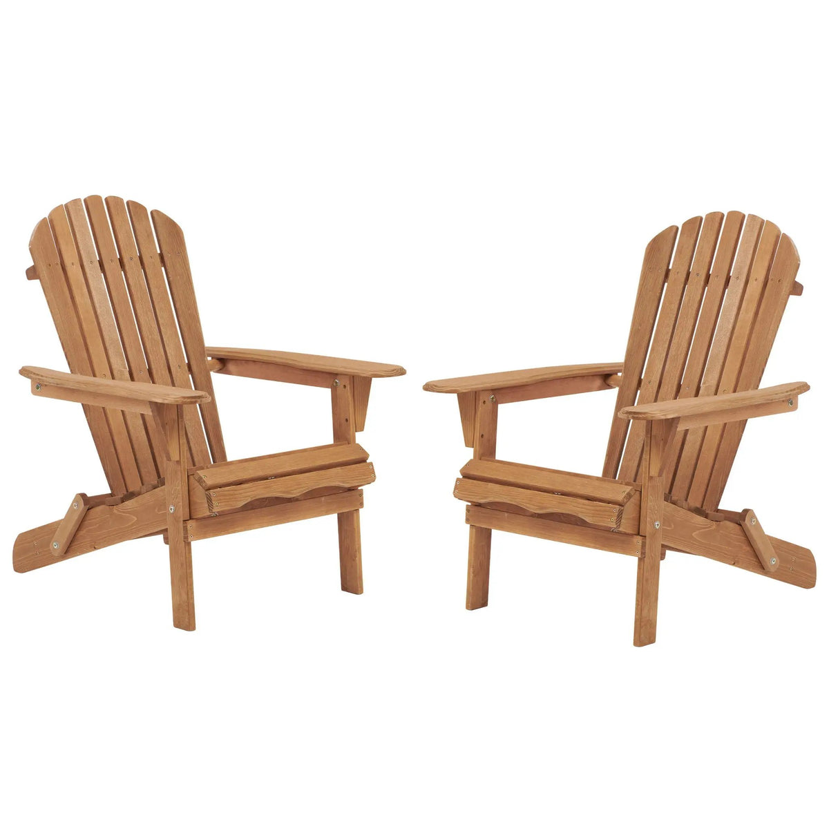 Oversize Folding Adirondack Chair | Premium Hemlock Wood | Pre-Assembled Parts | Patio And Garden