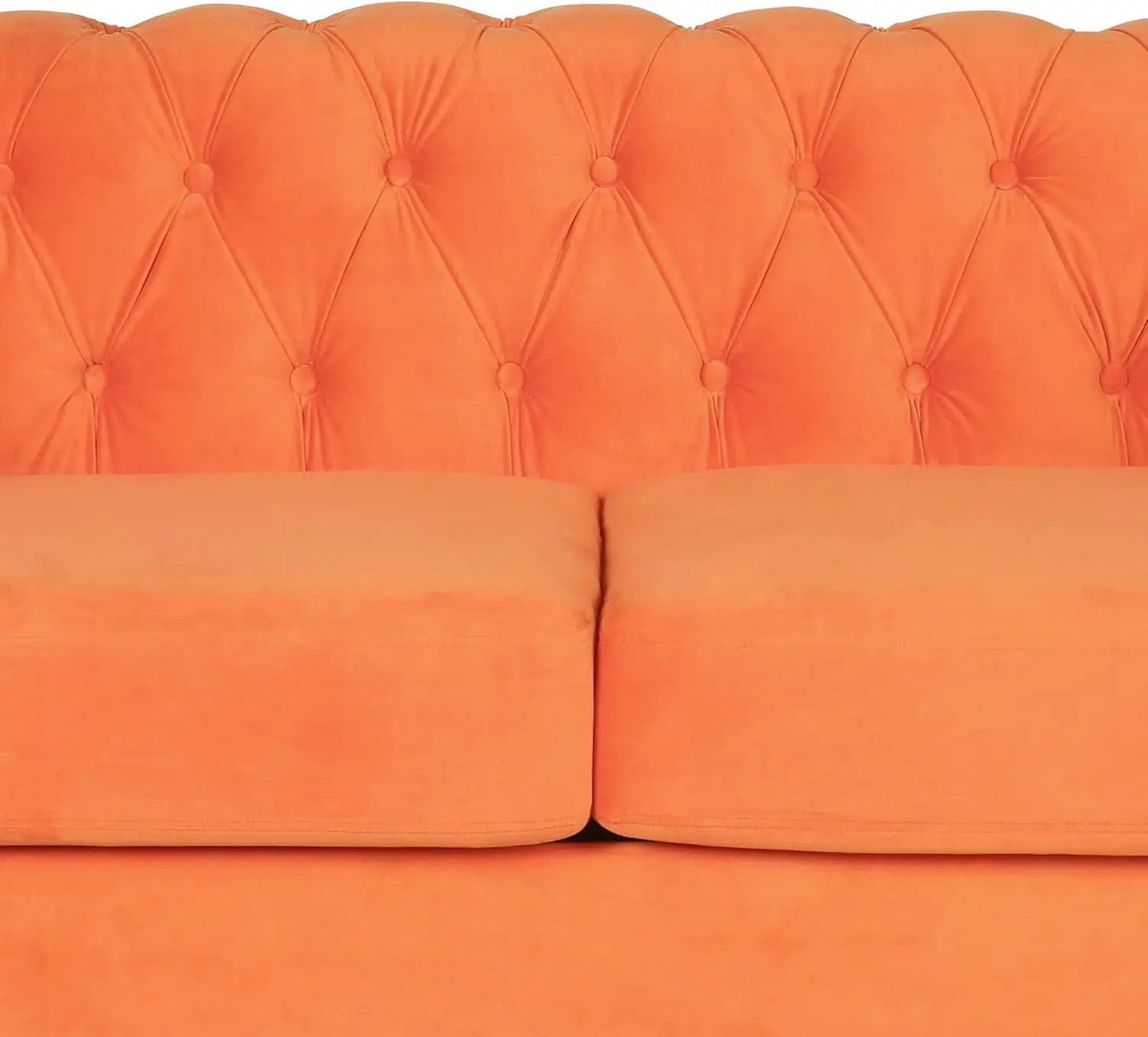 3 Piece Orange Velvet Living Room Sofa Set Includes Loveseat And Club Chair Durable Upholstery from PriceLows™