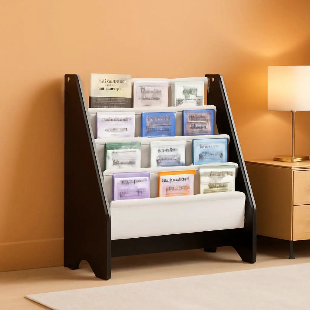 Kids Sling Bookshelf Espresso With Magazine Rack Organizer For Kids Room from PriceLows™