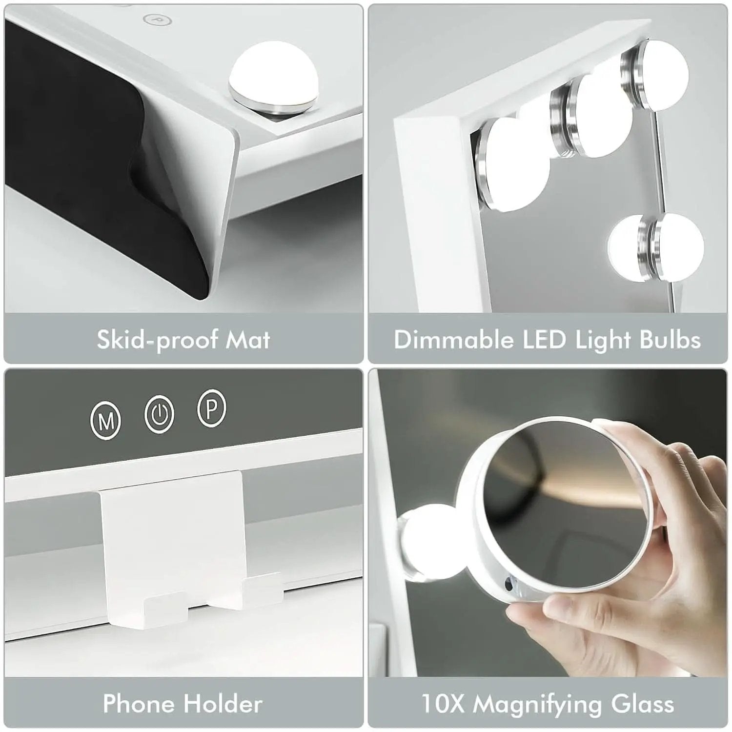 Lighted Makeup Vanity Mirror 14 Inch With 3 Color Modes from PriceLows™