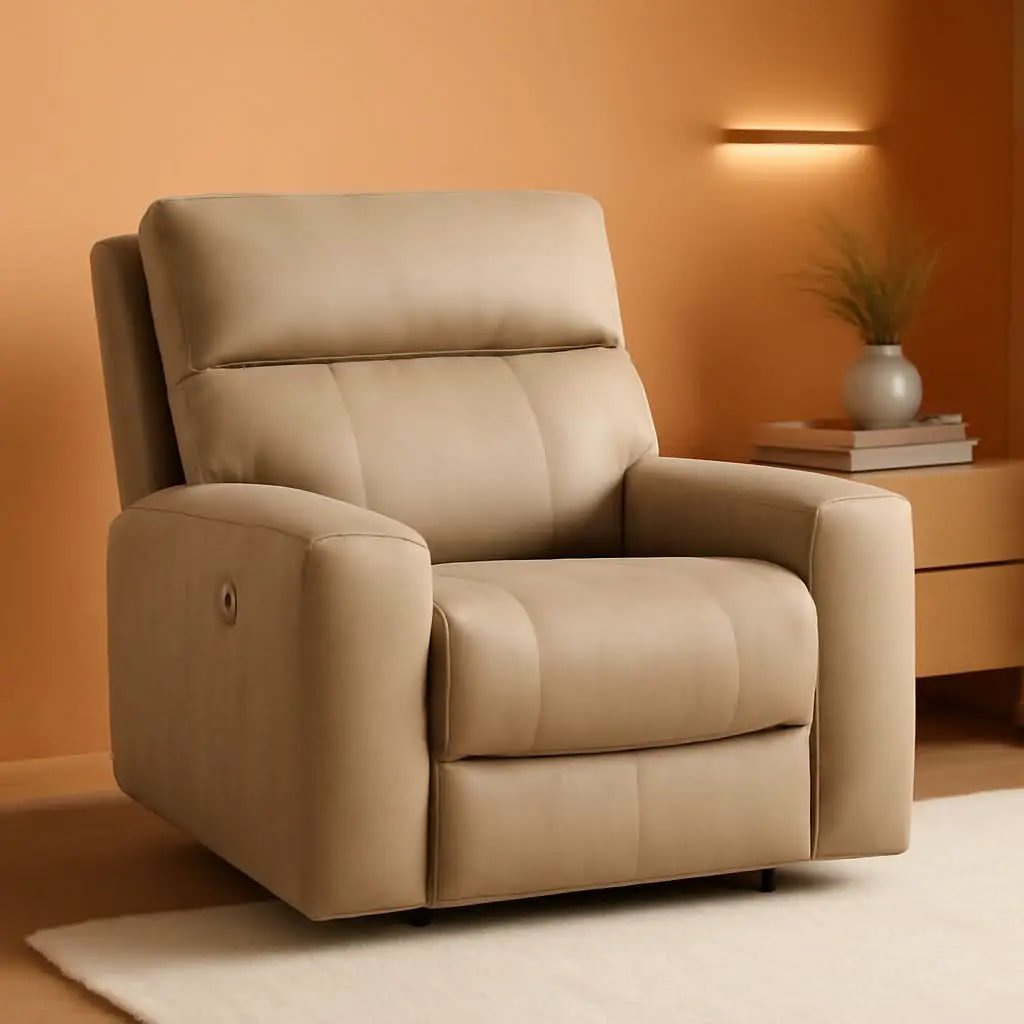 Wall Hugger Power Recliner Light Brown With USB Ports from PriceLows™