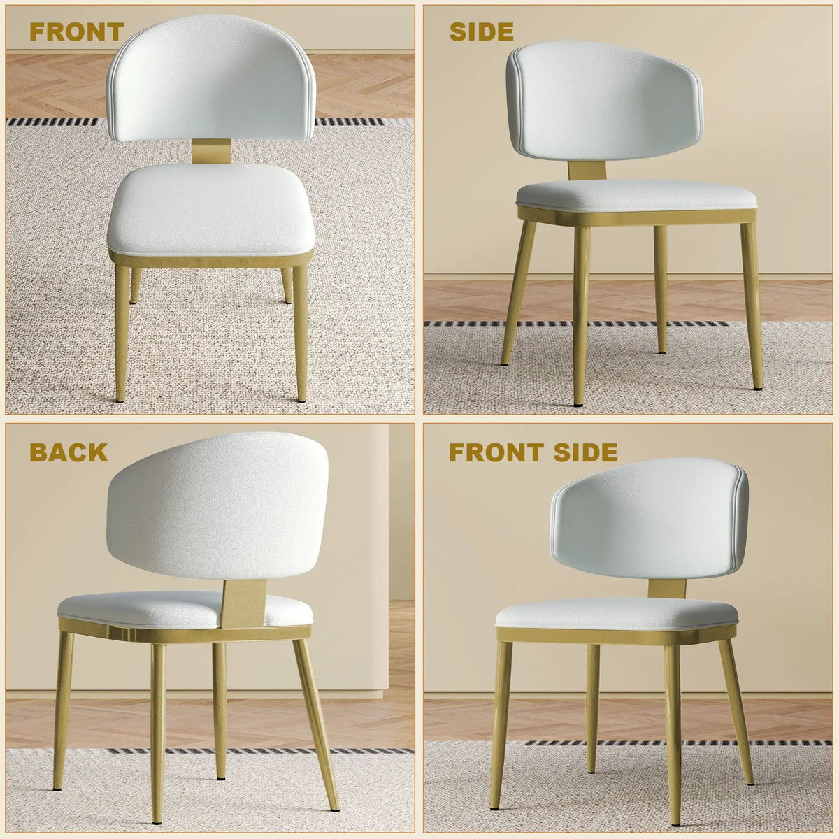 Modern Dining Chairs For Kitchen (Set of 2) | 2 Pieces | Steel & Metal | Dining Room