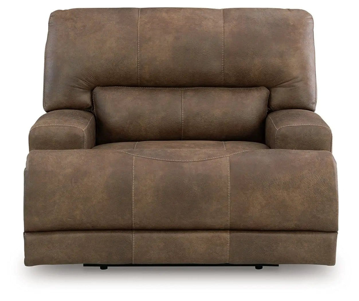 Beckley Place Power Recliner With Adjustable Headrest Reclining Chair | 50 x 42 x 42 in | Faux Leather & Metal | Earth