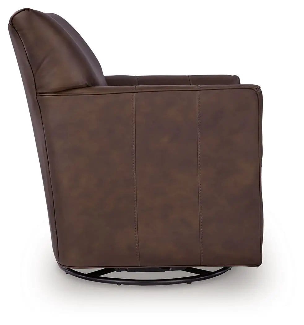 Braydunn Swivel Glider Accent Chair | 2 Pieces | Faux Leather | Living Room