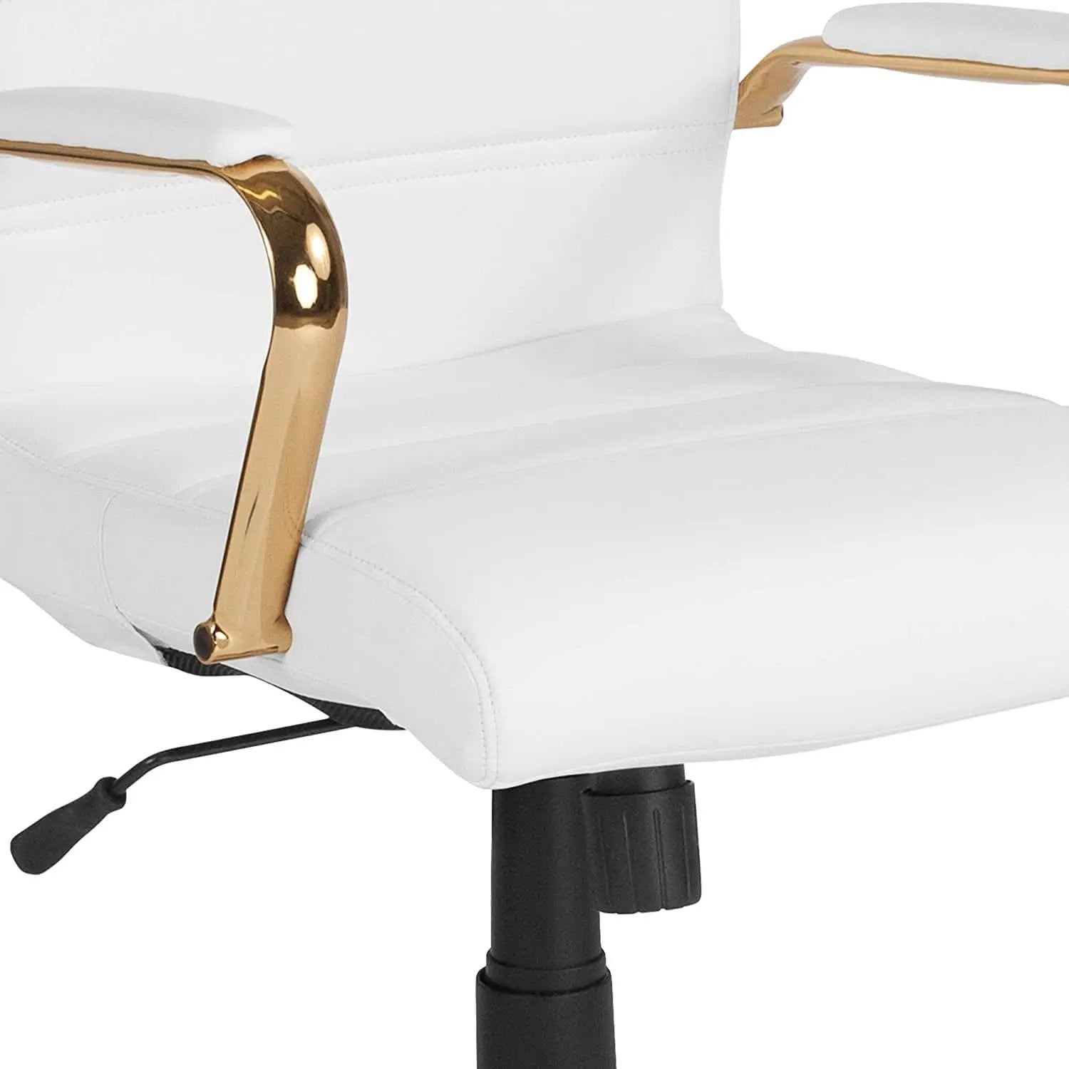Whitney White LeatherSoft Office Chair Mid Back Swivel from PriceLows™