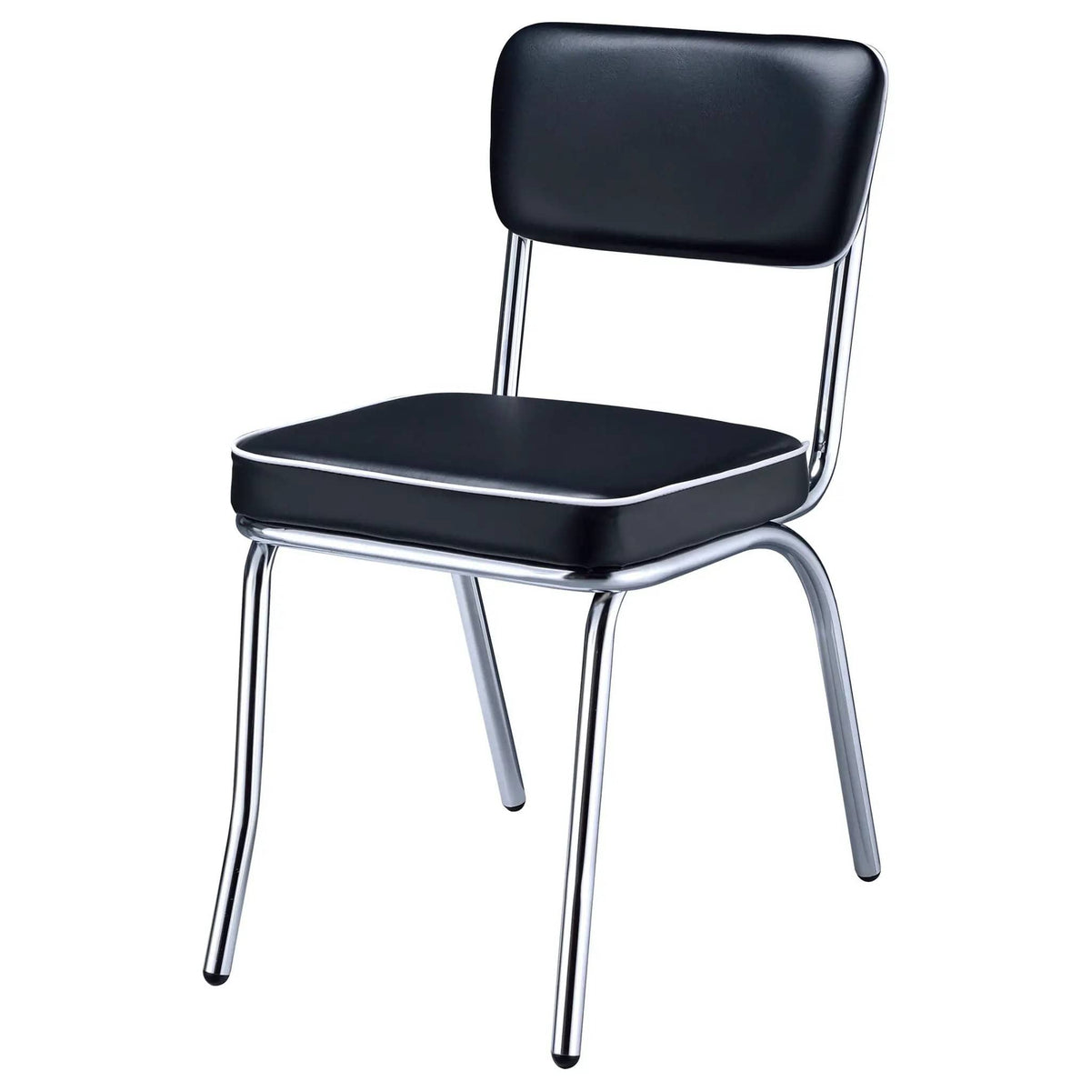 Retro Upholstered Dining Side Chair Black (Set of 2) | 17 x 21.25 x 32.5 in | Dining Room Furniture | Dining Room