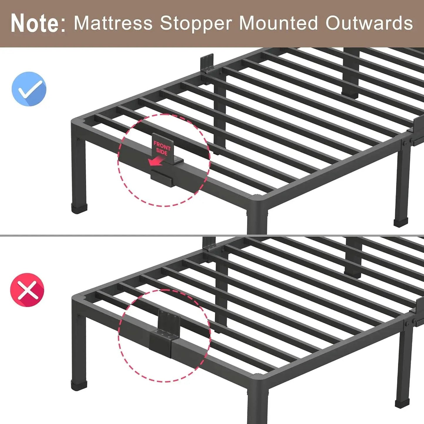 Premium King Size Metal Bed Frame With Under Bed Storage from PriceLows™