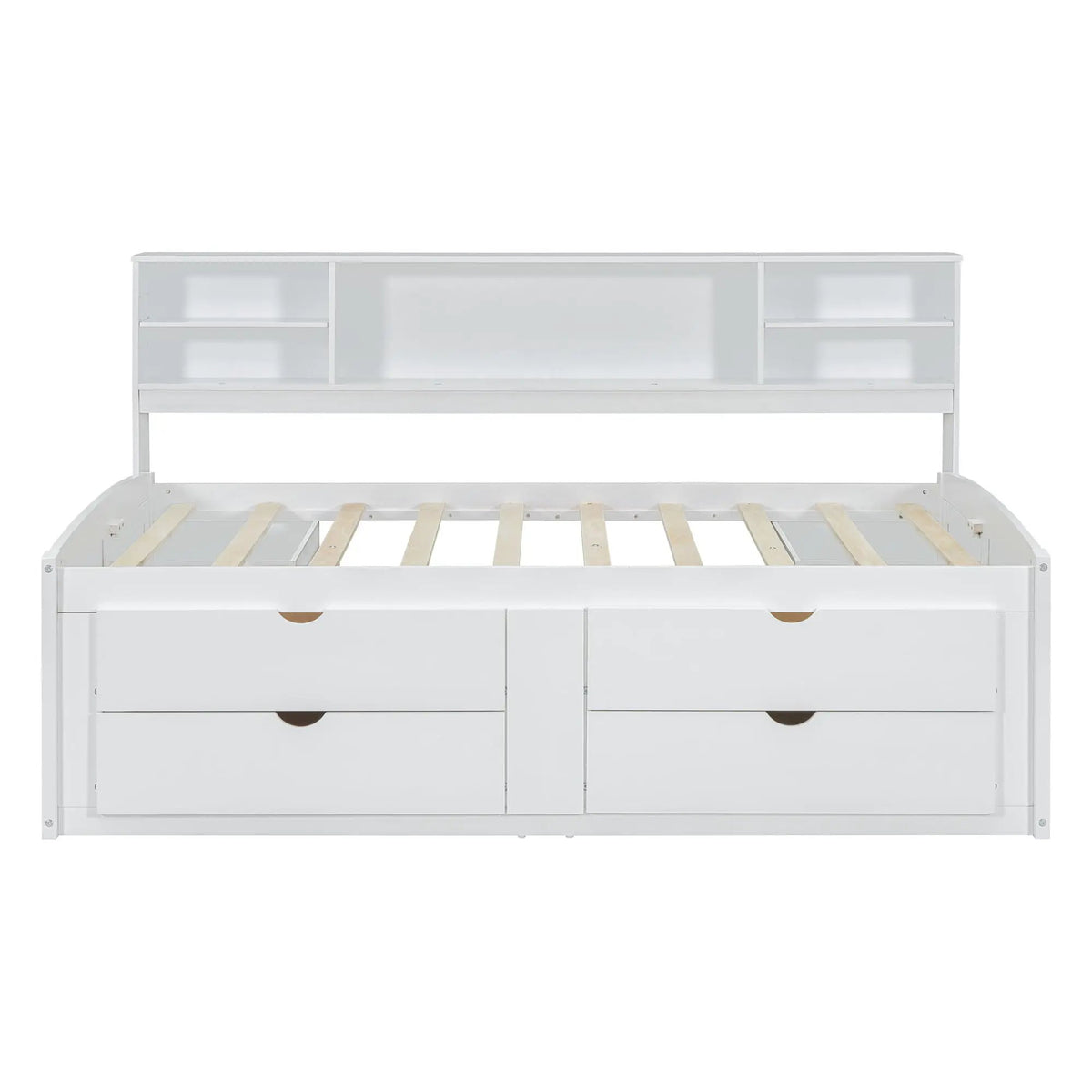 Daybed With Storage | 2 Bedside Cabinets | Upper Shelves | 4 Drawers