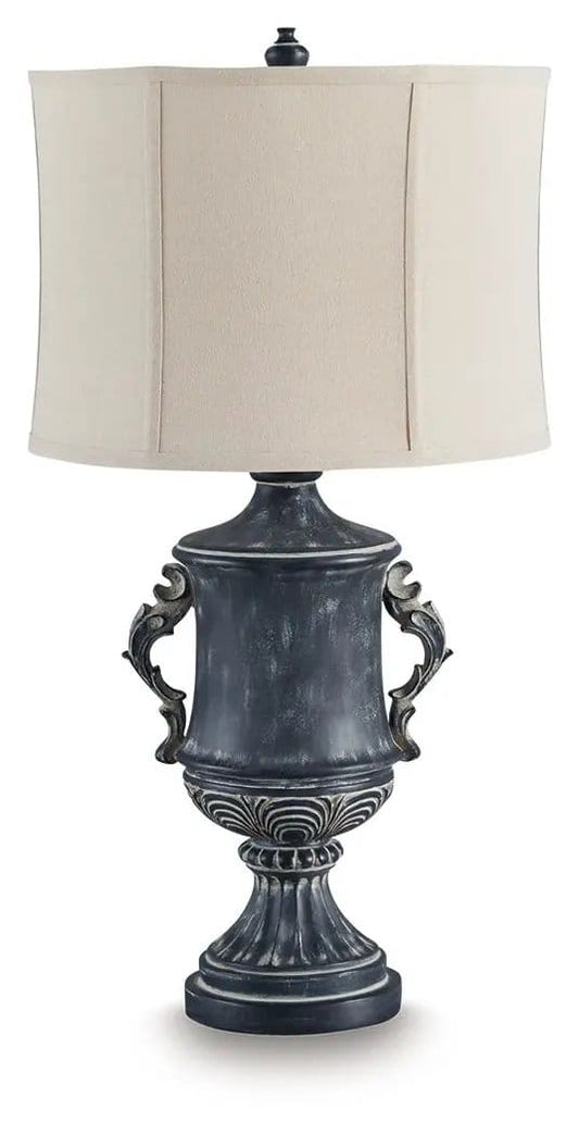 Morvanford Poly Table Lamp | 16.5 x 16.5 x 31.38 in | Fabric | Antique Black