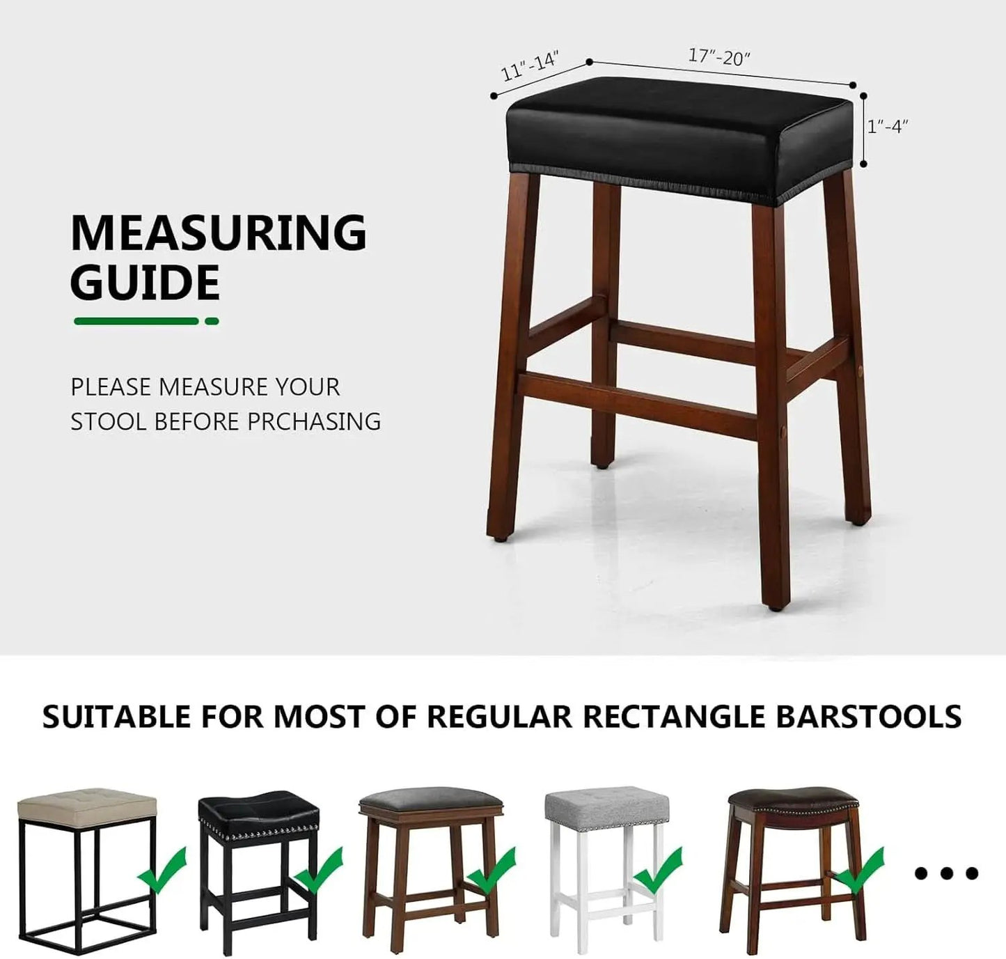 Rectangular Bar Stool Covers 4 Pack Stretch Waterproof from PriceLows™