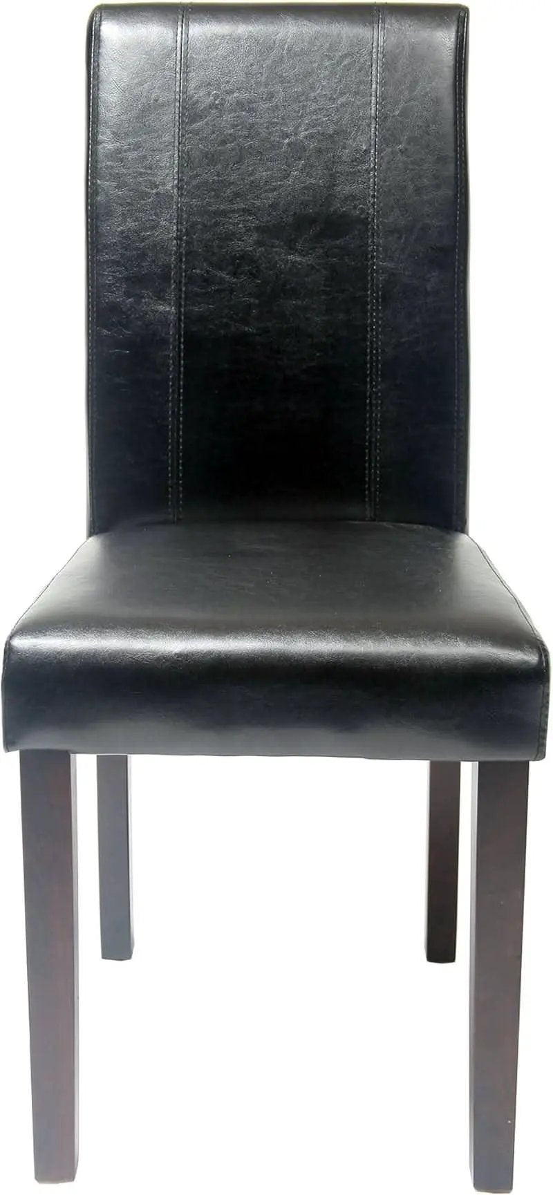 Parson Chair Leatherette Padded Black Urban Set Of 2 from PriceLows™