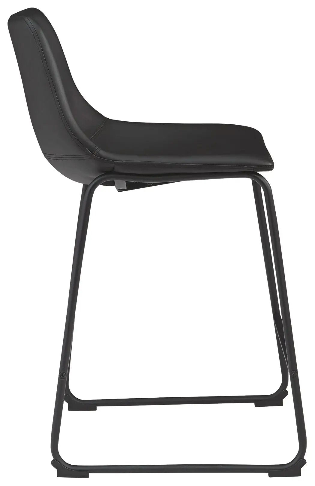 Centiar Upholstered Barstool | Set Of 2 | Contoured Bucket Seat | Tubular Metal Base