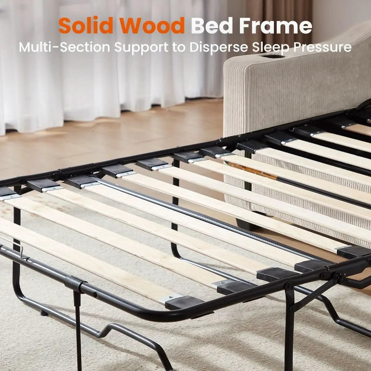 Full Size Corduroy Transformable Sofa Bed USBChargingPort from PriceLows™