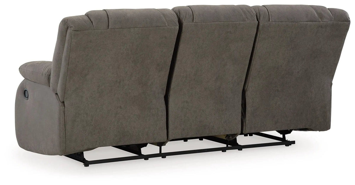 First Base Reclining Sofa | 86 x 40 x 41 in | Metal | Gunmetal