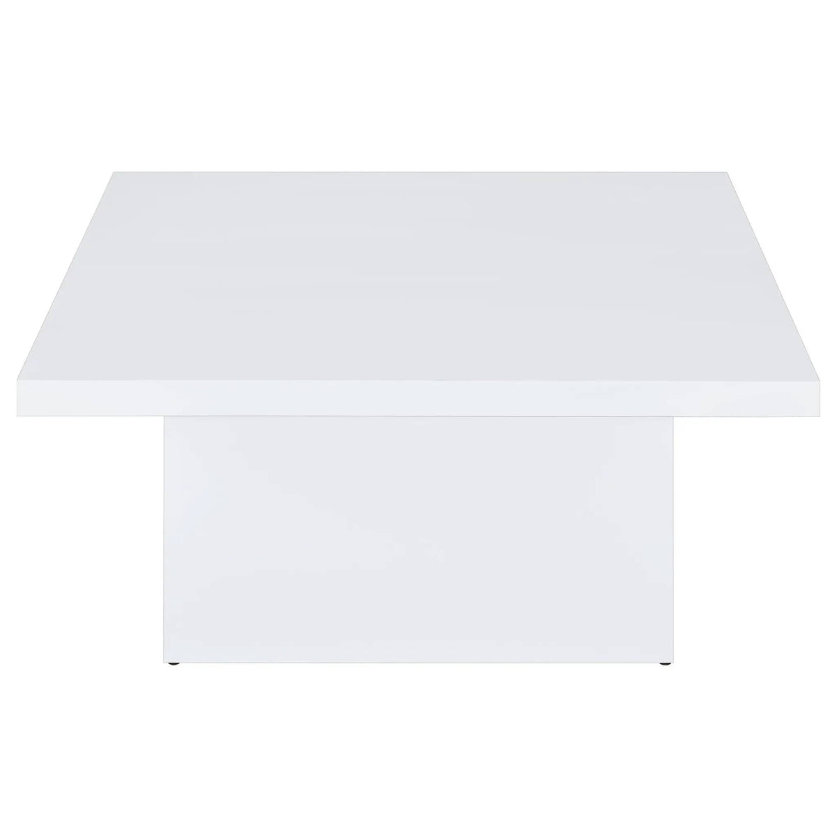 Devar Square Engineered Wood Coffee Table White High Gloss | 35.5 x 35.5 x 16.25 in | Engineered Wood | Living Room