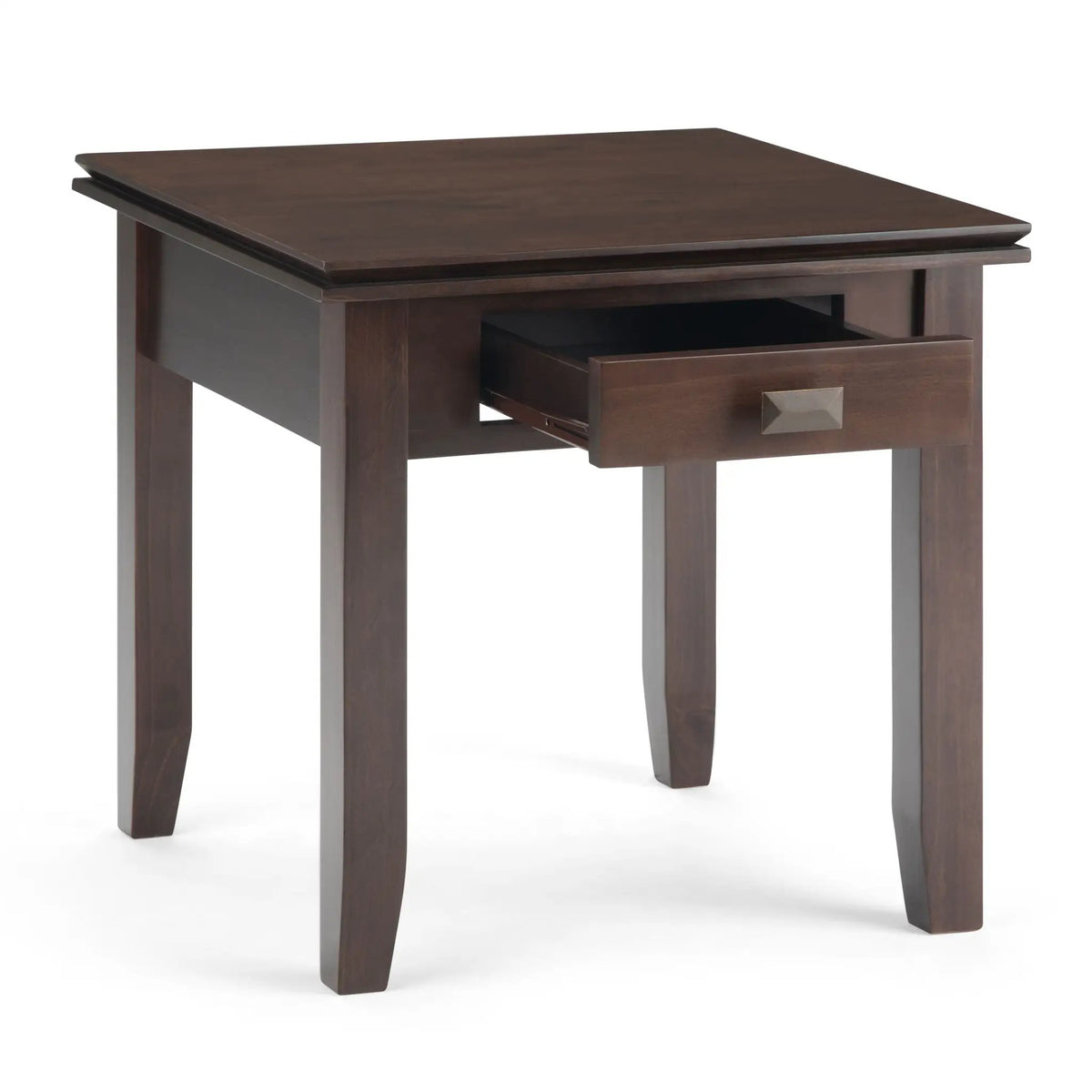 Artisan End Table | Handcrafted Solid Wood | One Drawer | Metal Drawer Glides