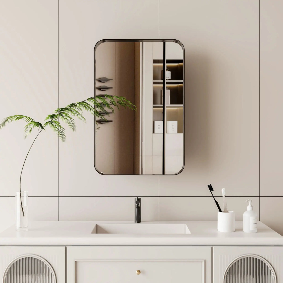 Recessed Medicine Cabinet | Metal Frame | Mirror | Adjustable Shelves