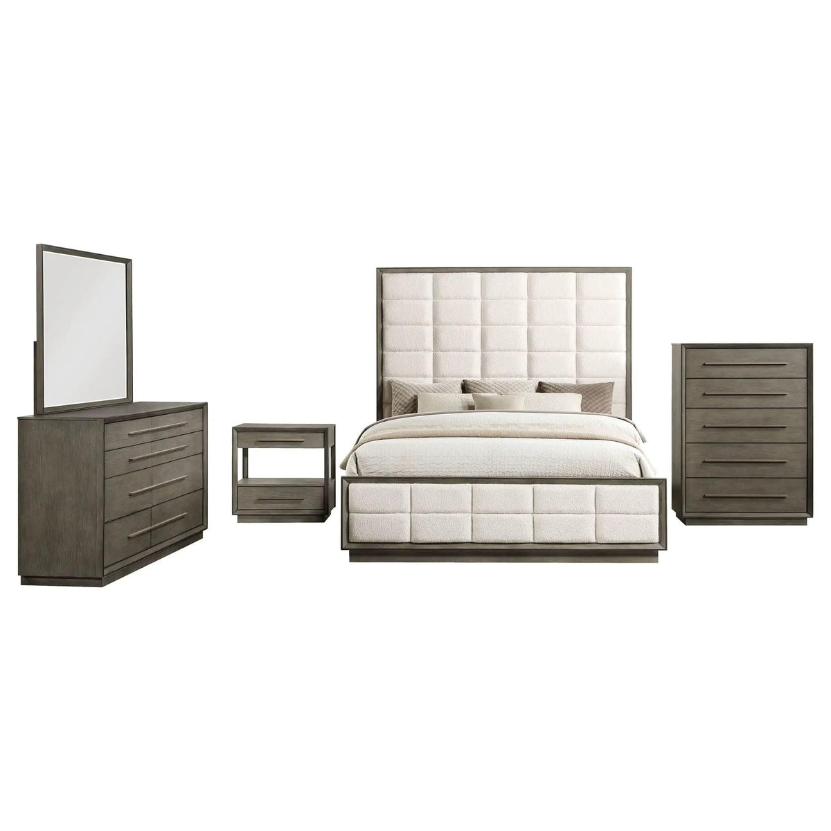 Durango 5-piece Queen Bedroom Set Taupe | 5-Piece Set | Wood | Oak