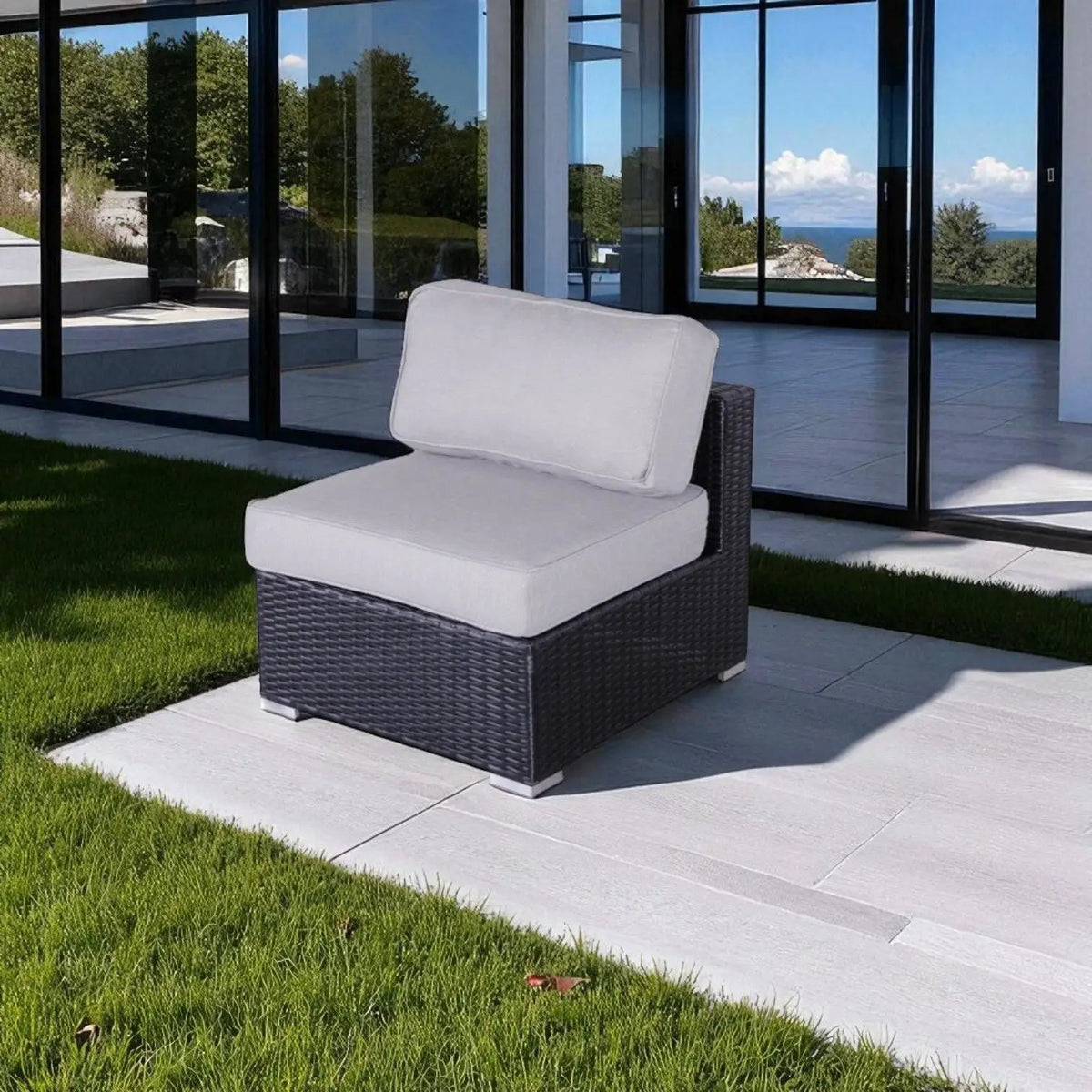 Minnesota Armless Patio Chairs | Set Of 2 | HDPE Wicker Frame | Fully Assembled