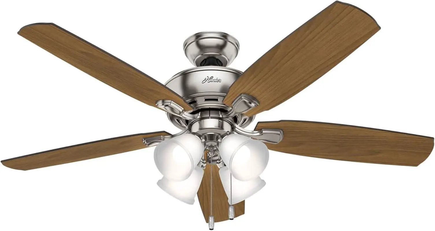 52 Inch Indoor Ceiling Fan With LED Lighting Brushed Nickel from PriceLows™
